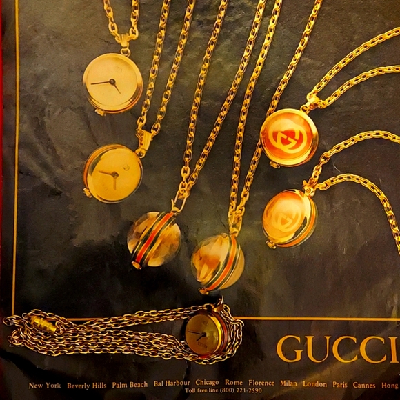 HTF Gucci sphere watch, boule necklace exquisite, vintage early 80's, EWC! - Picture 11 of 12
